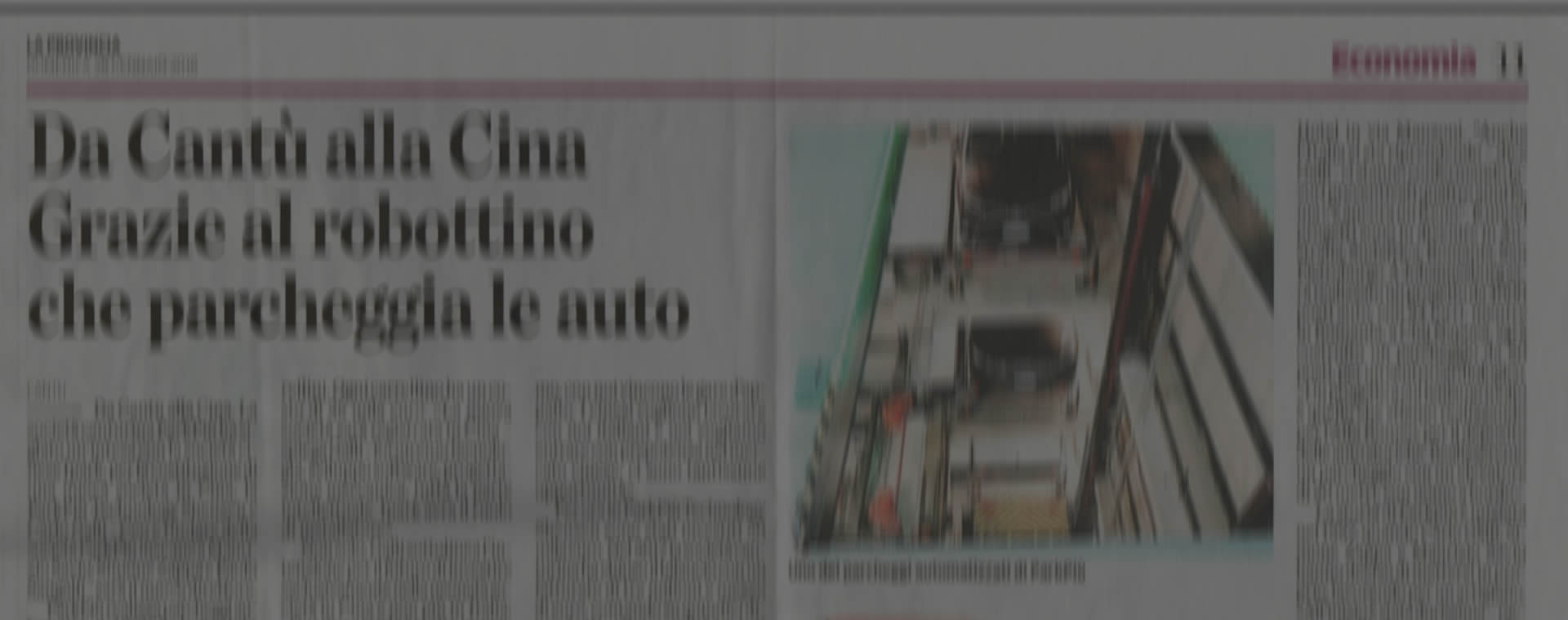 La Provincia: from Cantù to China thanks to the robot that parks itself